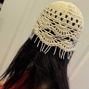 Elegant Cream Crochet Hair Accessory